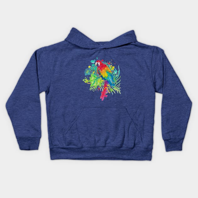 Parrot Kids Hoodie by AgniArt